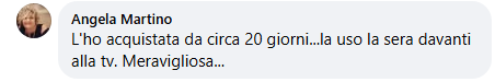 Commento pubblico di Angela Martino su Facebook